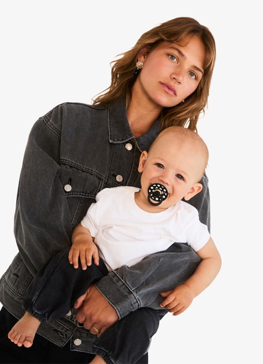 Kenkô Polka fopspeen in 2-pack - voorkant 2 beige