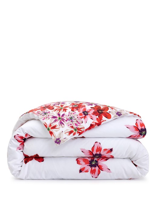 KENZO Fleur dekbedovertrek van katoensatijn 300TC - exclusief kussenslopen