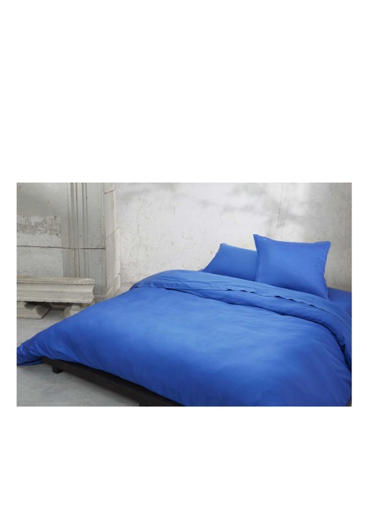 KENZO Iconic hoeslaken van katoensatijn 300TC, hoekhoogte 33,5 cm - voorkant 2 kobaltblauw