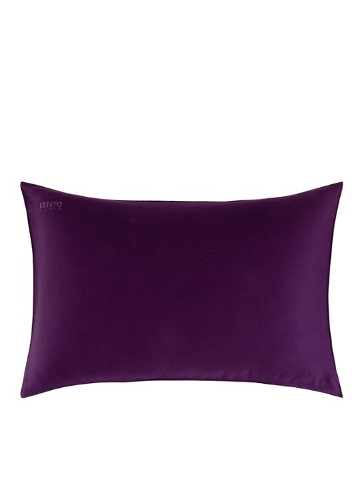 KENZO Iconic kussensloop van katoensatijn 300TC - voorkant aubergine