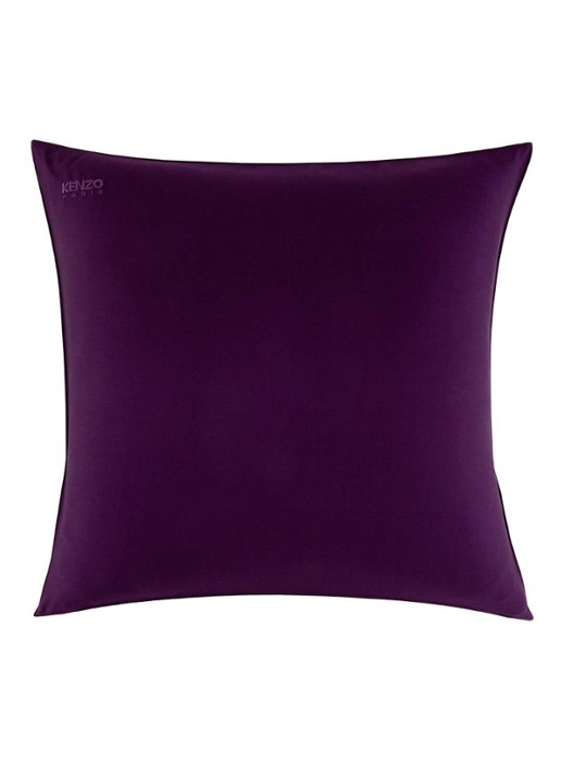 KENZO Iconic kussensloop van katoensatijn 300TC - voorkant 3 aubergine