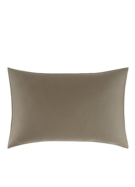 KENZO Iconic kussensloop van katoensatijn 300TC - voorkant khaki