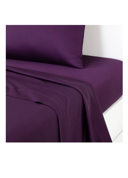 KENZO Iconic laken van katoensatijn 300TC - voorkant 3 aubergine