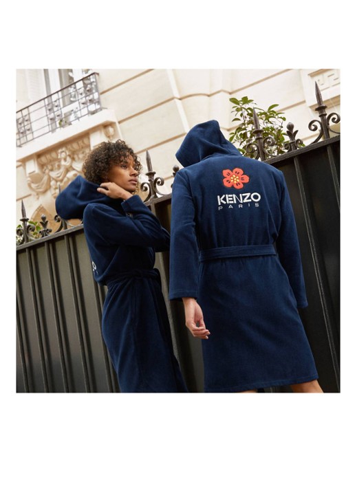 KENZO K Boke badjas van  katoen - unisex - detail 2 zwart