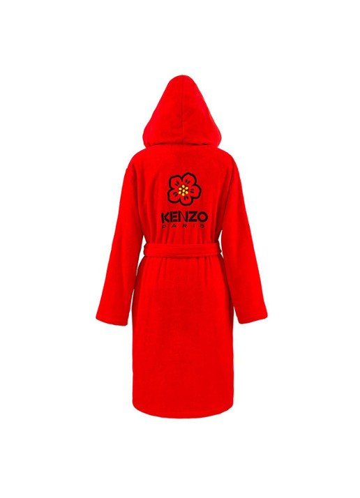 KENZO K Boke badjas van  katoen - unisex - achterkant 9 rood