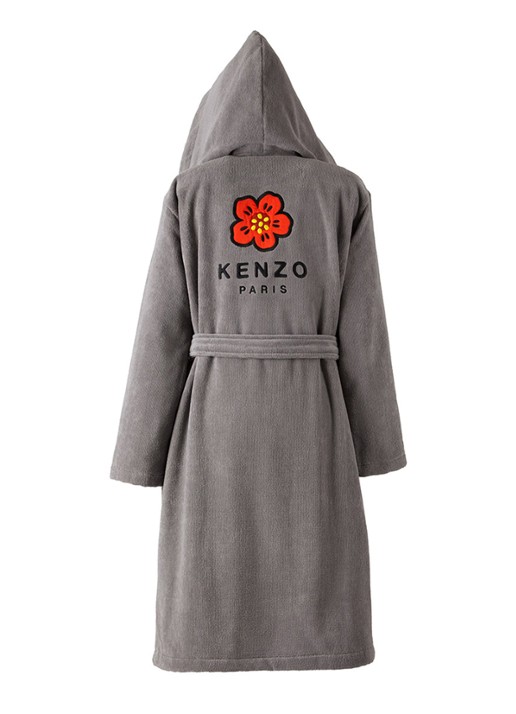 KENZO K Boke badjas van  katoen - unisex - voorkant 2 grijs