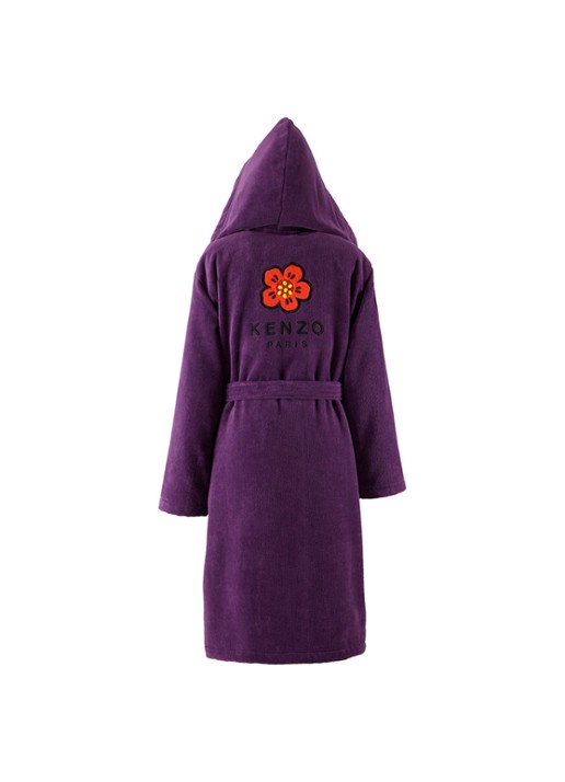 KENZO K Boke badjas van  katoen - unisex - voorkant 3 aubergine