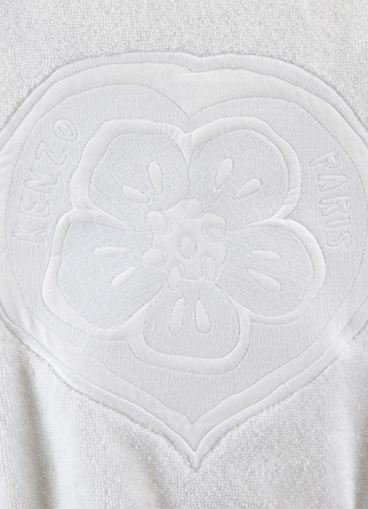 KENZO K Bokeheart badjas met logoborduring - voorkant 3 wit