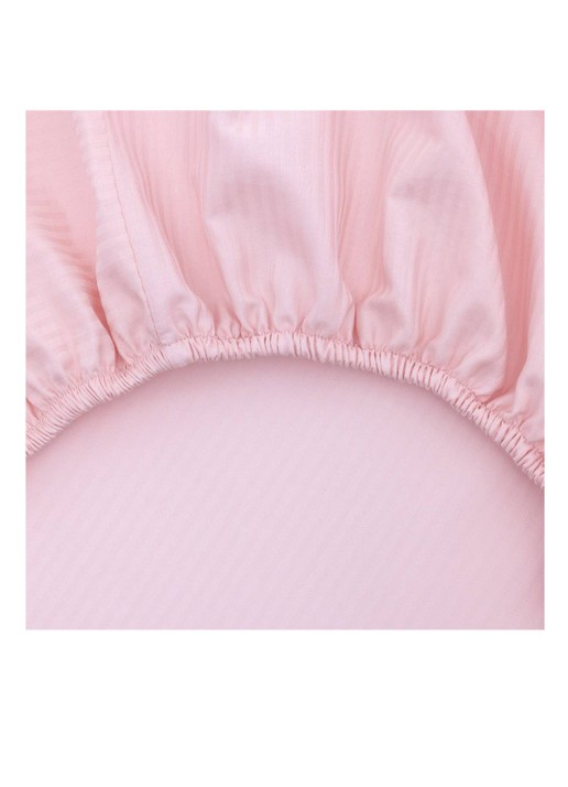 KENZO K Hanadot hoeslaken van satijn, hoekhoogte 33 cm - voorkant 9 lichtroze