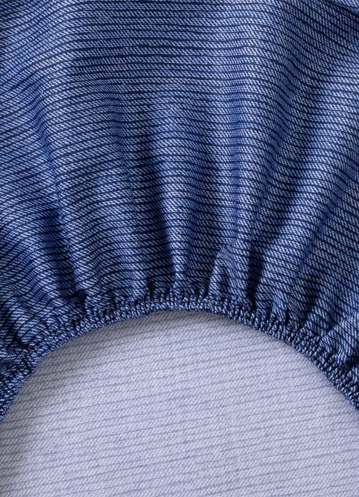 KENZO K Indigo hoeslaken 120TC, hoekhoogte 35 cm - achterkant 3 blauw
