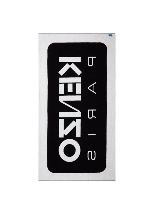 KENZO K Label strandlaken - 500gr/m2 - 90 x 160 cm  - voorkant 3 zwart