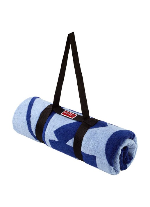 KENZO K Label strandlaken - 500gr/m2 - 90 x 160 cm  - detail kobaltblauw