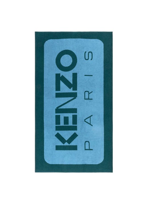 KENZO K Label strandlaken - 500gr/m2 - 90 x 160 cm  - voorkant 3 lichtblauw