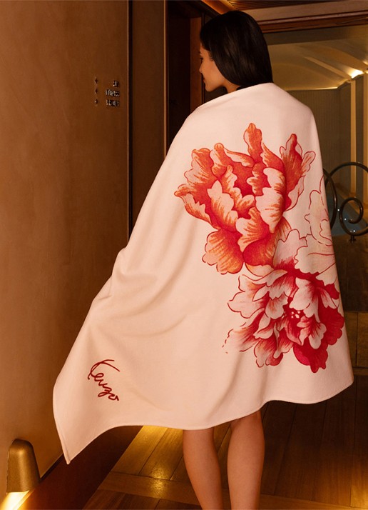 KENZO K Peony strandlaken - 100 x 170 cm - detail 4 rood