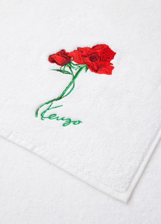 KENZO K Roses badhanddoek - 70 x 140 cm - detail wit