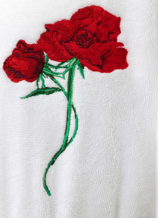KENZO K Roses badjas met borduring - achterkant wit