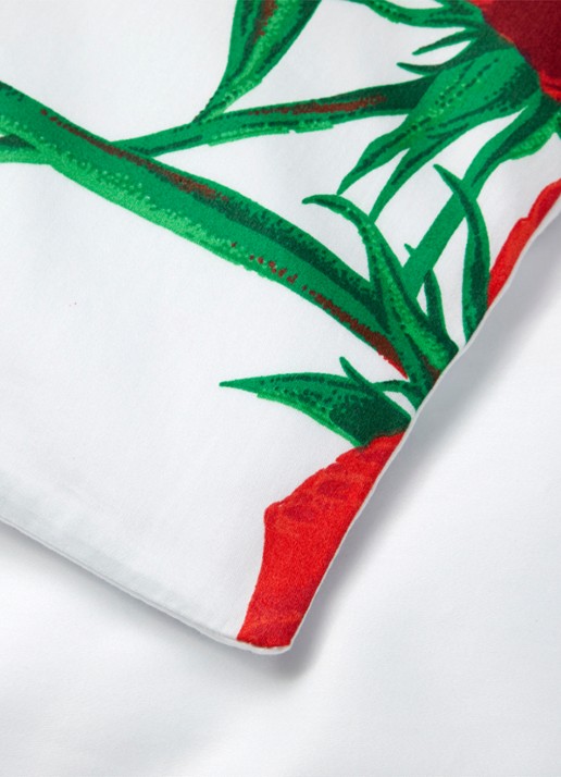 KENZO K Roses dekbedovertrek - exclusief kussenslopen - voorkant 5 wit