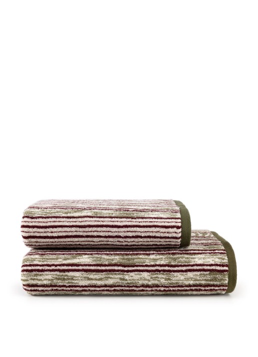KENZO K Stripe badhanddoek - 70 x 140 cm - voorkant 2 beige