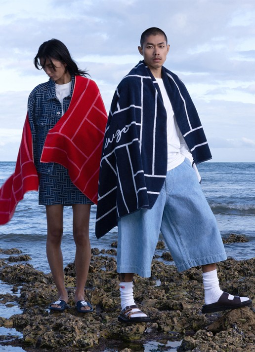 KENZO K Tatami strandlaken 90 x 170 cm - detail 4 rood