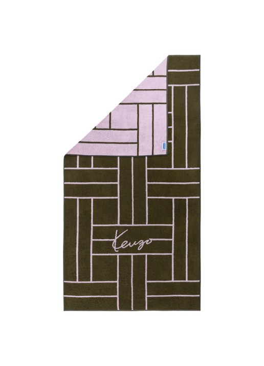 KENZO K Tatami strandlaken 90 x 170 cm - voorkant 3 khaki