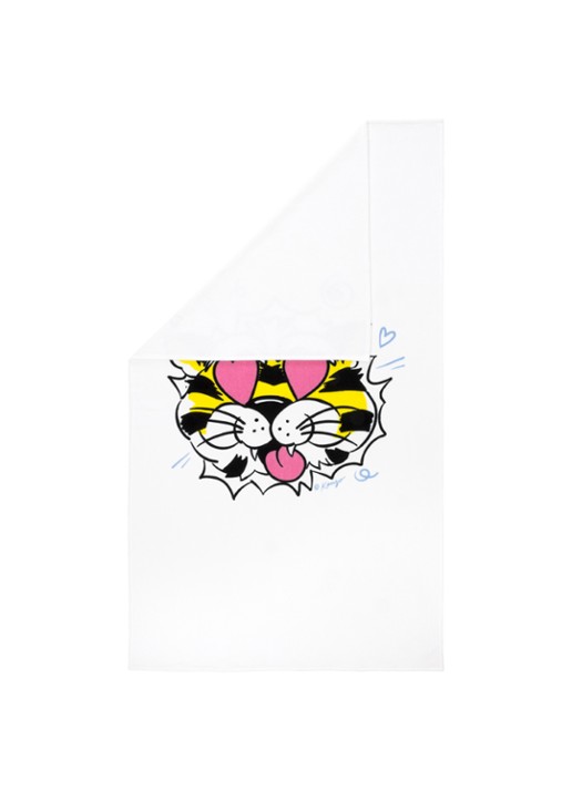 KENZO K Tiger strandlaken - 90 x 160 cm - achterkant 4 wit