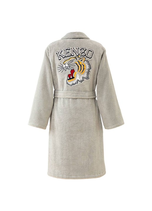 KENZO K Vtiger badjas van  katoen met logoprint - achterkant 4 middengrijs