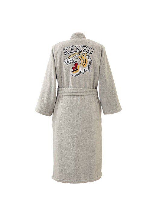 KENZO K Vtiger badjas van  katoen met logoprint - achterkant 9 grijs