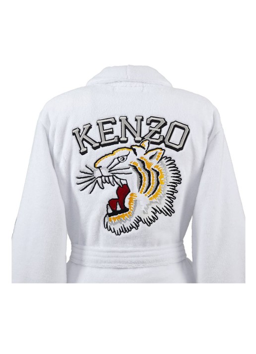 KENZO K Vtiger badjas van  katoen met logoprint - detail 7 wit