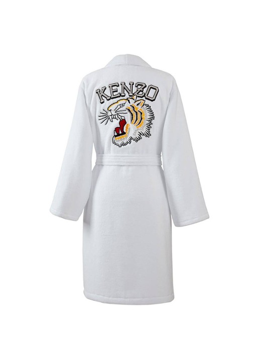 KENZO K Vtiger badjas van  katoen met logoprint - achterkant 3 wit