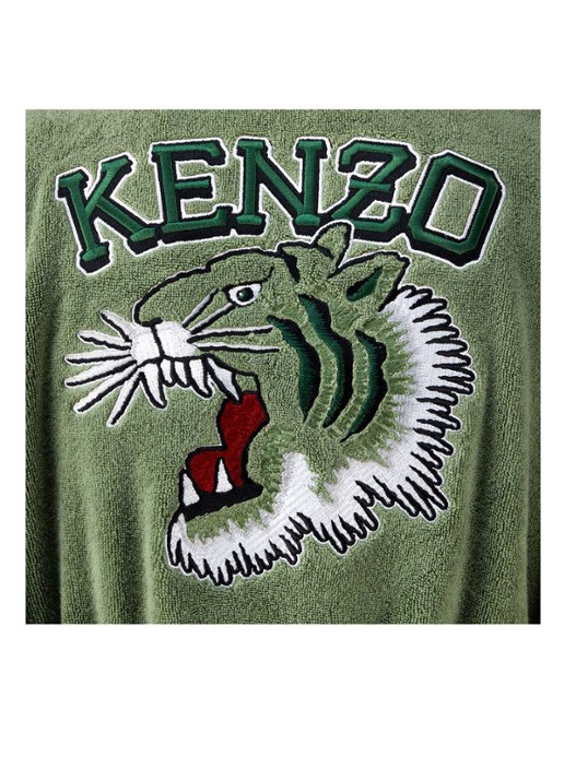 KENZO K Vtiger badjas van  katoen met logoprint - detail 7 lindegroen