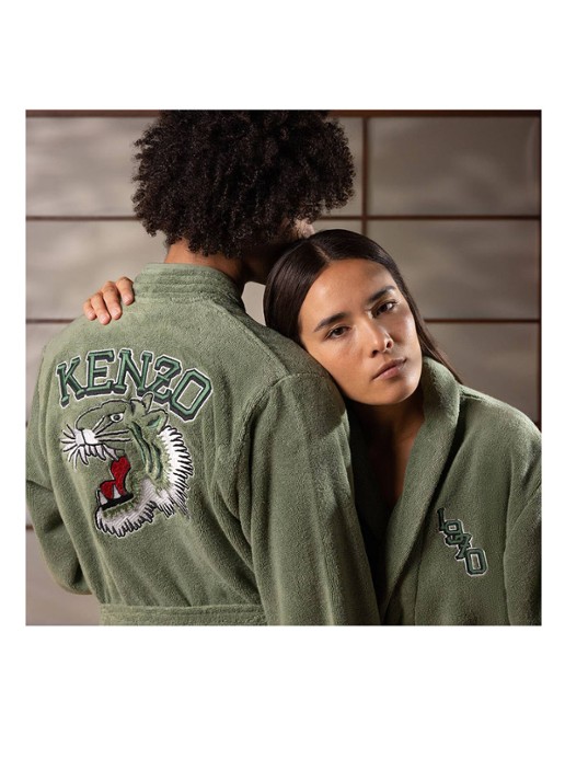 KENZO K Vtiger badjas van  katoen met logoprint - detail 9 lindegroen