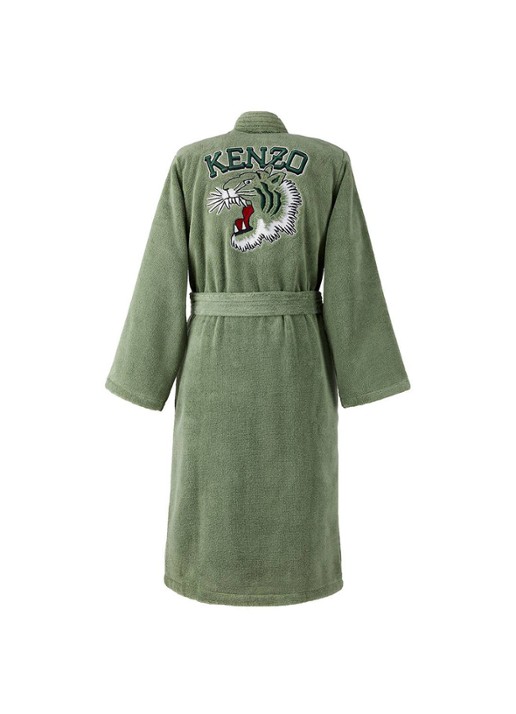 KENZO K Vtiger badjas van  katoen met logoprint - achterkant 2 groen