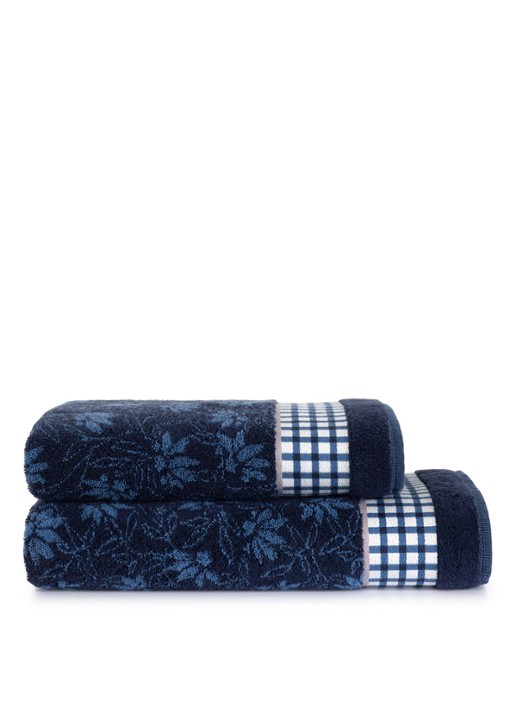 KENZO Rythm badhanddoek 70 x 140 cm - detail donkerblauw