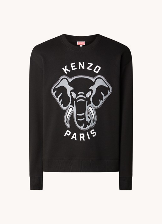 KENZO Sweater met front- en backprint - voorkant 4 zwart