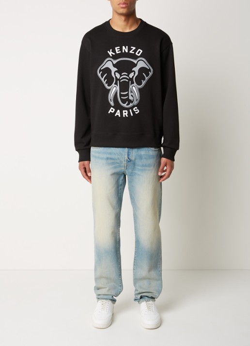 KENZO Sweater met front- en backprint - voorkant 5 zwart