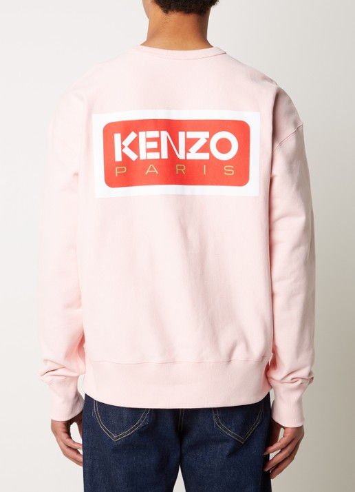 KENZO Sweater met logo- en backprint - detail 2 lichtroze