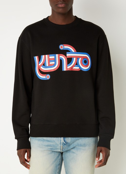 KENZO Sweater met logoprint - detail 3 zwart