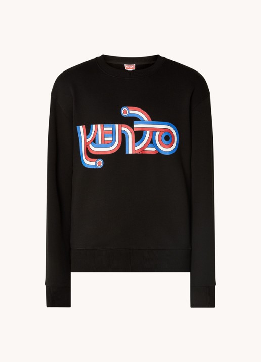 KENZO Sweater met logoprint - voorkant zwart