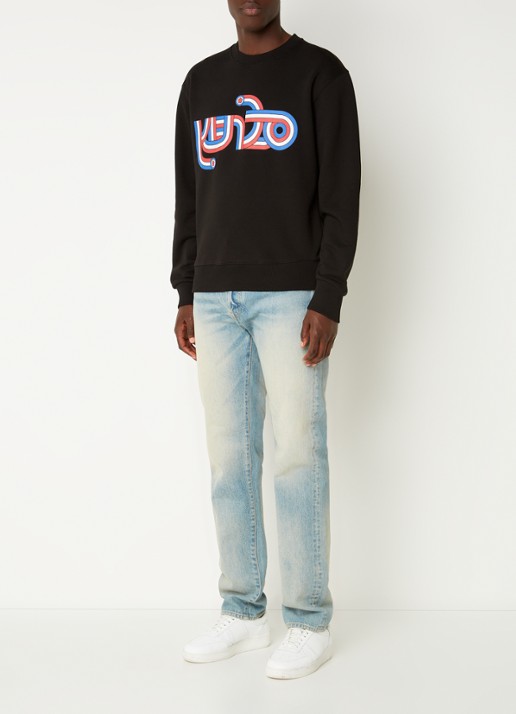 KENZO Sweater met logoprint - voorkant 2 zwart