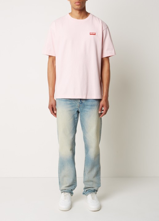 KENZO T-shirt met logo- en backprint - voorkant 3 lichtroze