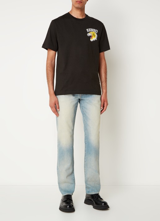 KENZO T-shirt met logoprint - voorkant 5 zwart