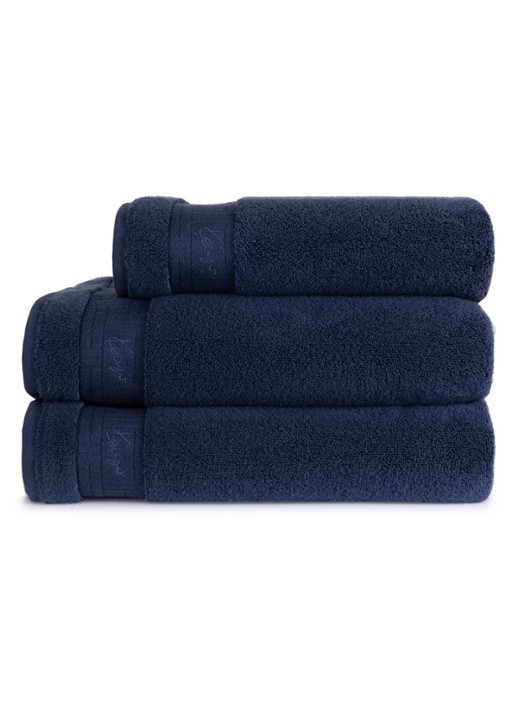 KENZO Weave badhanddoek - 55 x 100 cm - achterkant donkerblauw