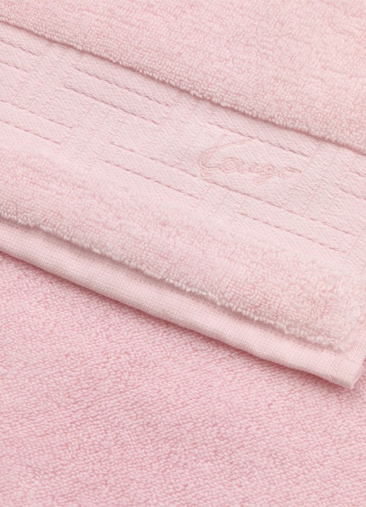 KENZO Weave badhanddoek - 55 x 100 cm - voorkant 3 lichtroze