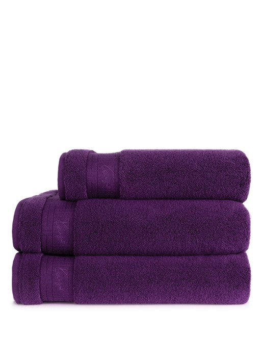 KENZO Weave badhanddoek - 55 x 100 cm - achterkant 3 aubergine