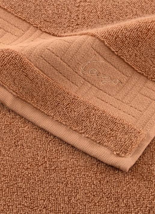 KENZO Weave badhanddoek - 55 x 100 cm - achterkant camel