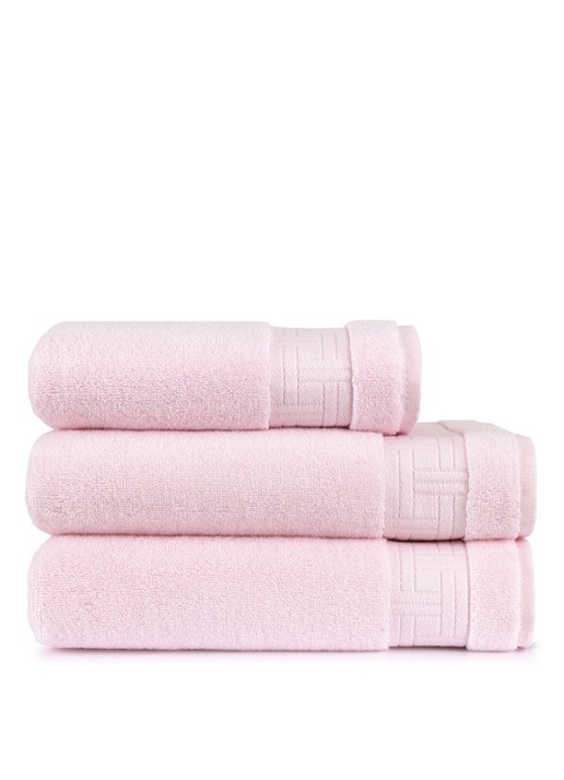 KENZO Weave badhanddoek - 70 x 140 cm - achterkant lichtroze