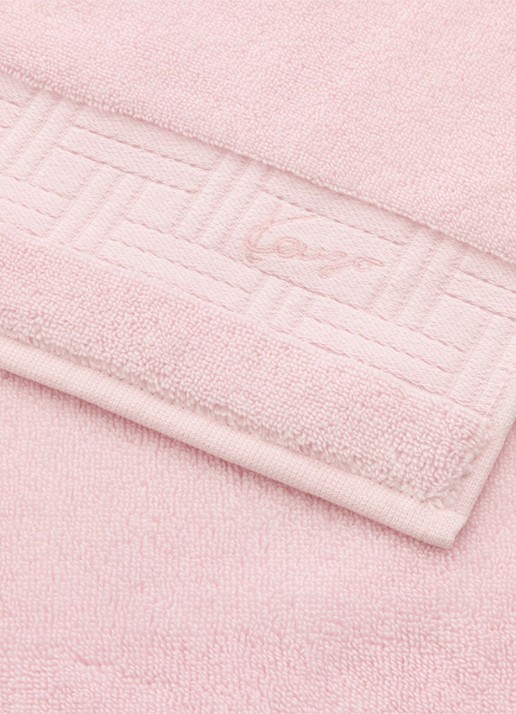 KENZO Weave badhanddoek - 70 x 140 cm - voorkant 3 lichtroze