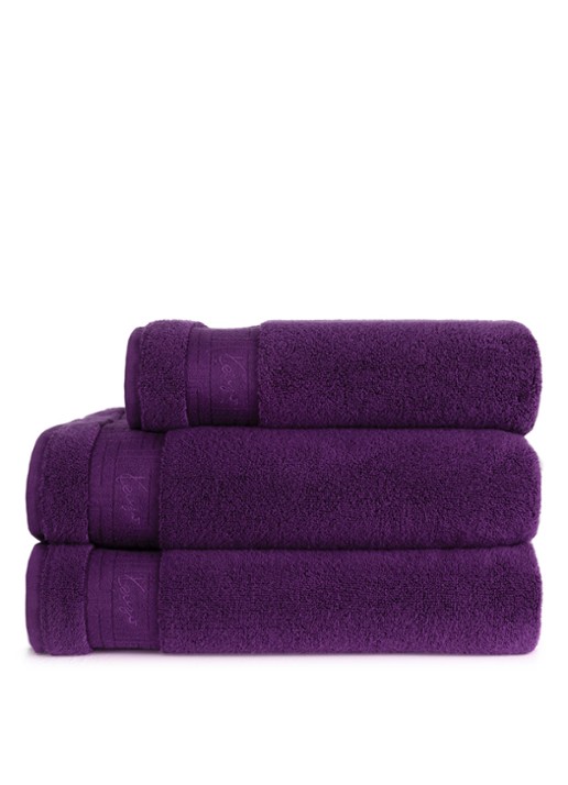KENZO Weave badhanddoek - 70 x 140 cm - achterkant aubergine