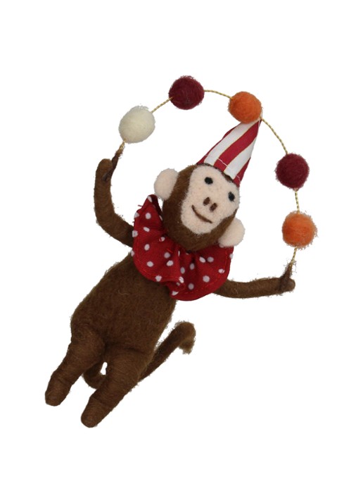 Kersten Circus Aap kersthanger 15 cm