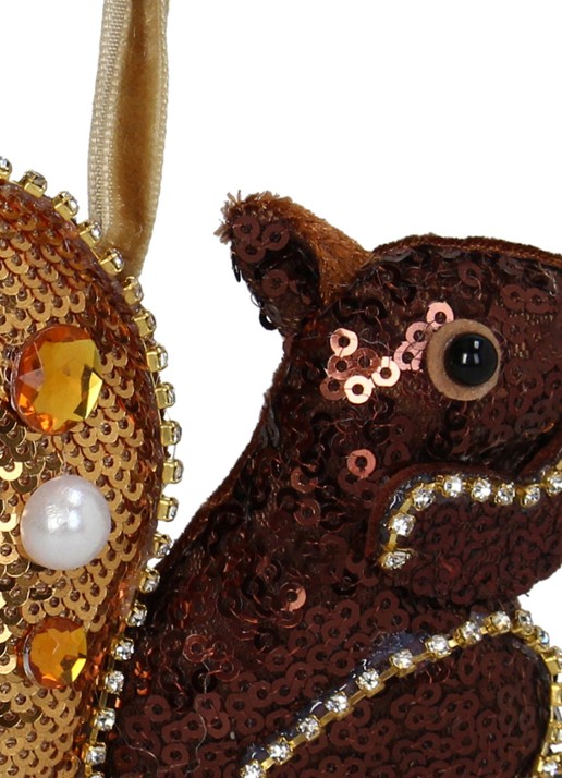 Kersten Eekhoorn kersthanger 12,7 cm - detail bruin